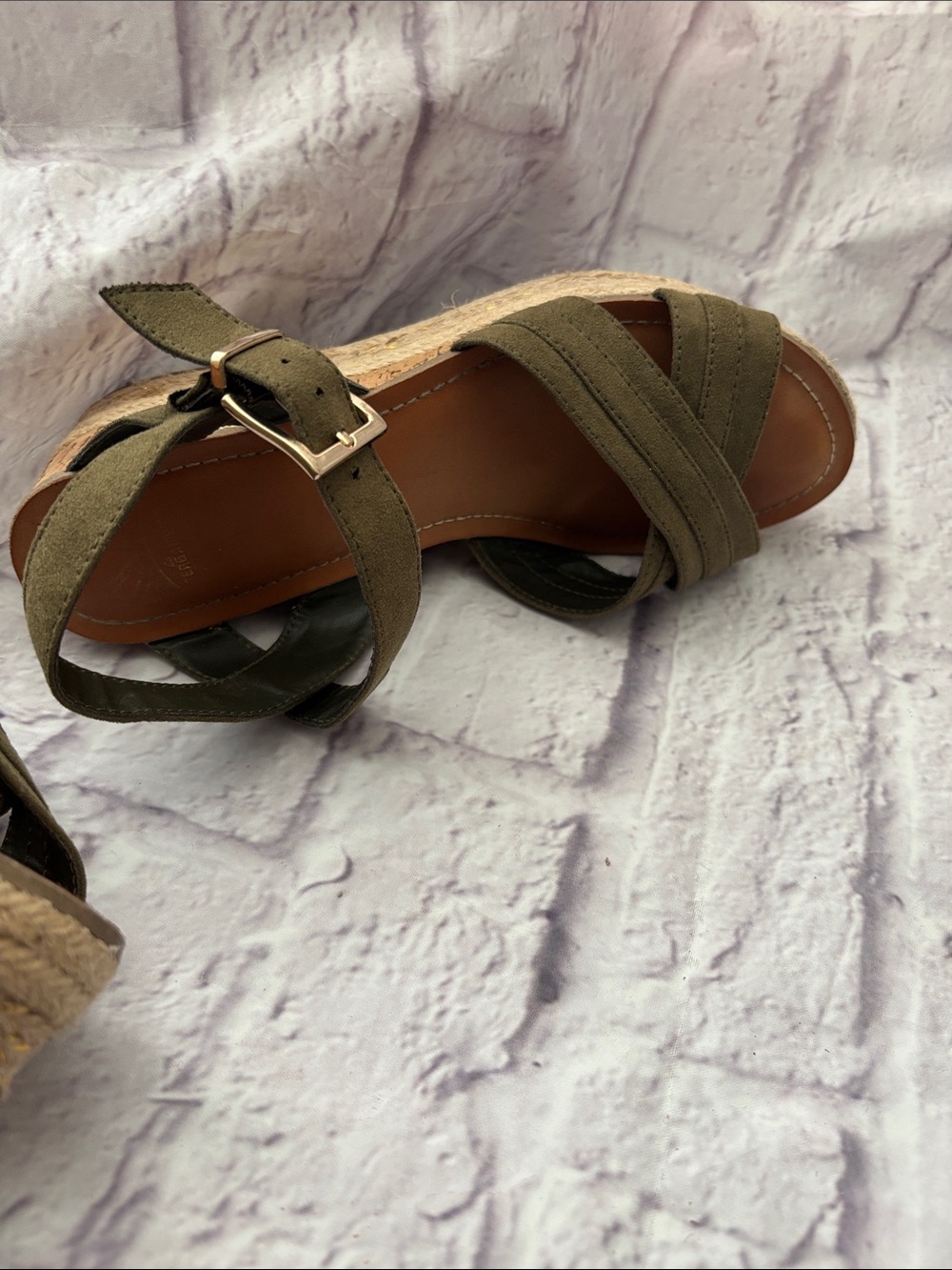 Women’s Olive Green Espadrille Platform Sandals - Picture 5 of 7